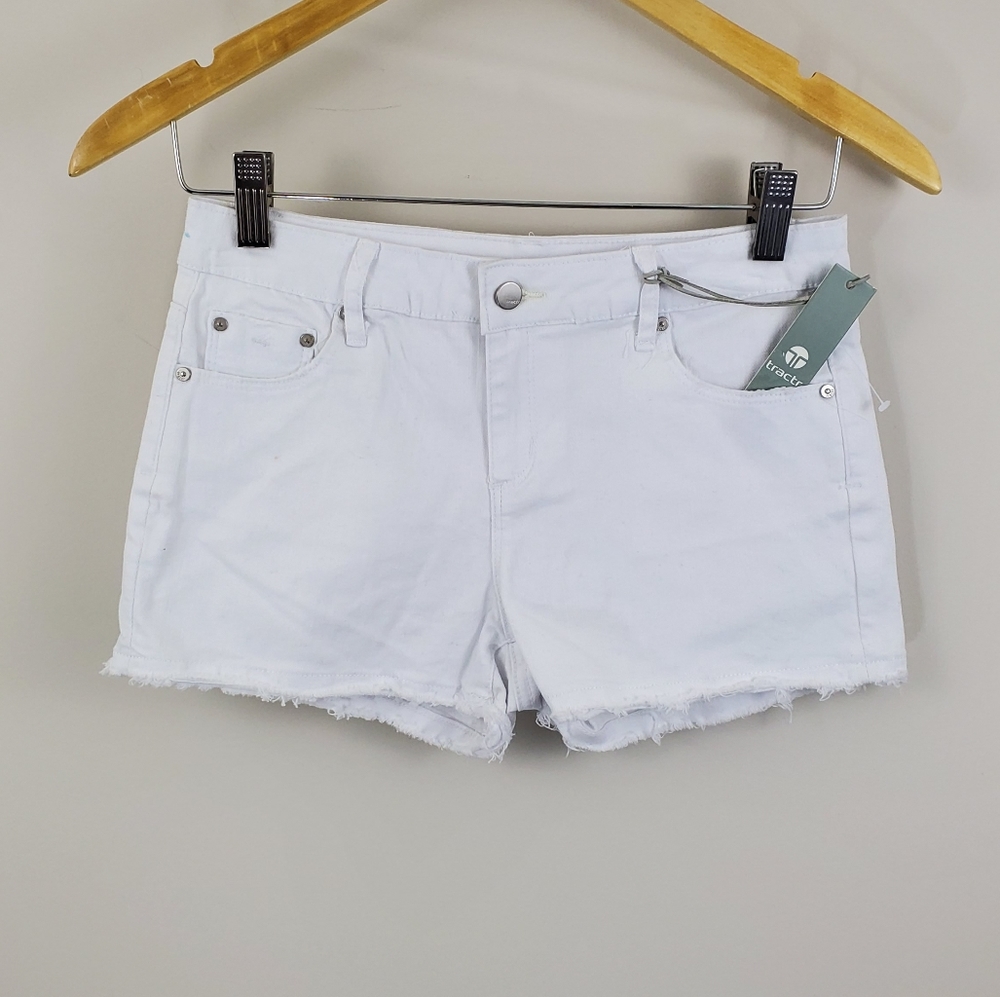 NWT Tractr White Jean Shorts Size 14 Waist 28